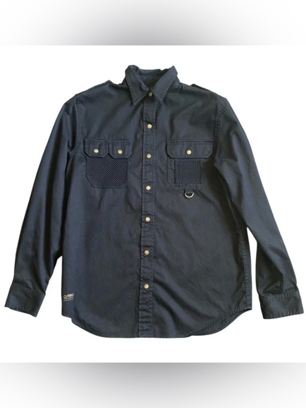 Vtg Lauren Ralph Lauren Safari Outfitters Black Button Up Shirt Sz S Cotton